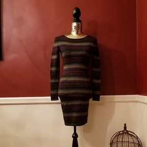 Moda International Metallic Striped Bodycon Dress